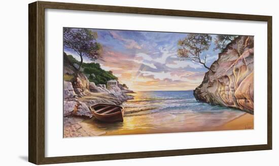 Caletta al Tramonto-Adriano Galasso-Framed Art Print