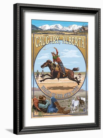 Calgary, Alberta, Canada - Heart of the New West-Lantern Press-Framed Premium Giclee Print