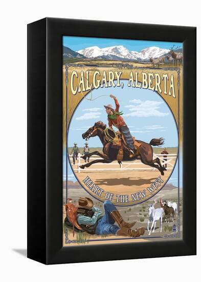 Calgary, Alberta, Canada - Heart of the New West-Lantern Press-Framed Stretched Canvas