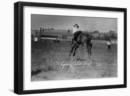 Calgary, Canada - Bucking Horse at the Stampede-Lantern Press-Framed Art Print
