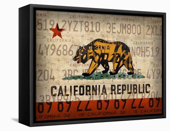 Cali State Flag License Plates-Design Turnpike-Framed Premier Image Canvas