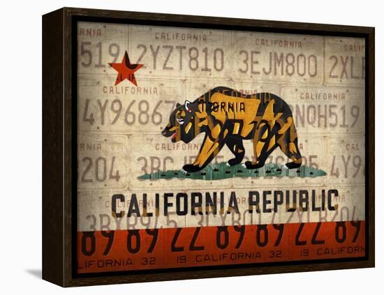 Cali State Flag License Plates-Design Turnpike-Framed Premier Image Canvas