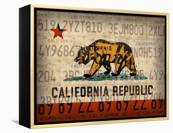 Cali State Flag License Plates-Design Turnpike-Framed Premier Image Canvas