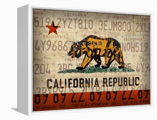 Cali State Flag License Plates-Design Turnpike-Framed Premier Image Canvas