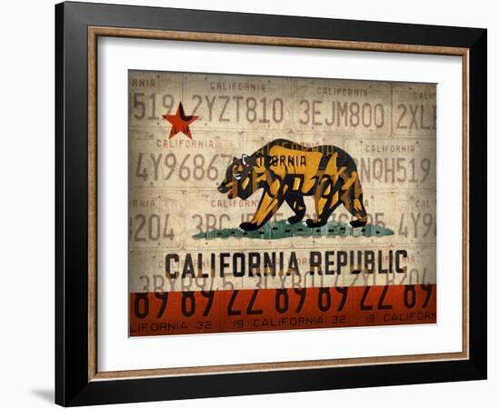 Cali State Flag License Plates-Design Turnpike-Framed Giclee Print