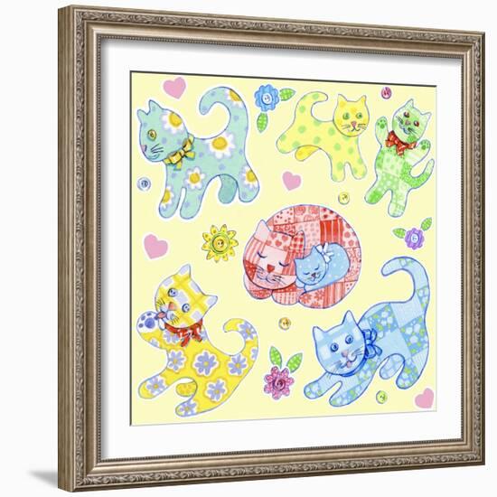 Calico Cats Cream-Geraldine Aikman-Framed Giclee Print