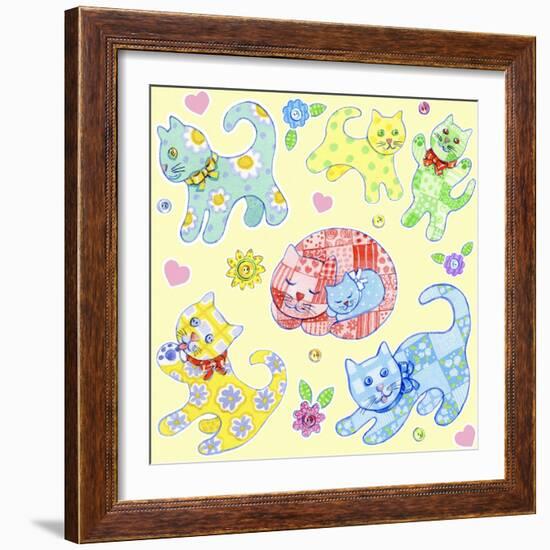 Calico Cats Cream-Geraldine Aikman-Framed Giclee Print