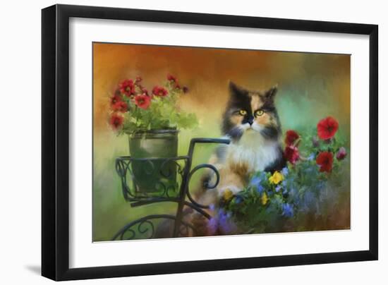 Calico in the Garden-Jai Johnson-Framed Giclee Print