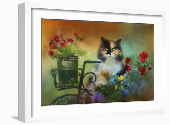 Calico in the Garden-Jai Johnson-Framed Giclee Print