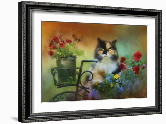 Calico in the Garden-Jai Johnson-Framed Giclee Print