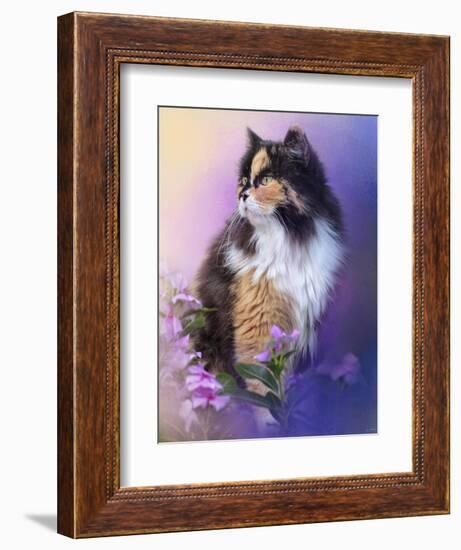 Calico Kitty in the Garden-Jai Johnson-Framed Giclee Print