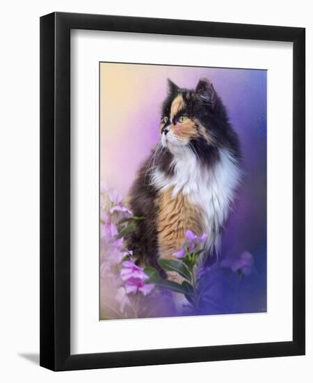 Calico Kitty in the Garden-Jai Johnson-Framed Giclee Print