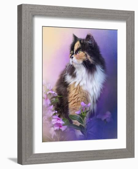 Calico Kitty in the Garden-Jai Johnson-Framed Giclee Print