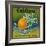 Califlora Orange Label - Riverside, CA-Lantern Press-Framed Art Print