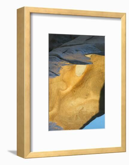 California. Abstract Design of Rocks, Water, Sky Reflection at Salt Point State Park-Judith Zimmerman-Framed Photographic Print