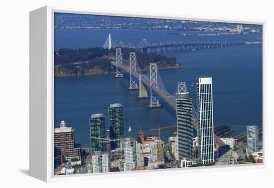 California, Aerial of Downtown San Francisco and Bridges-David Wall-Framed Premier Image Canvas