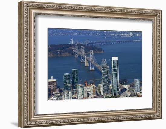 California, Aerial of Downtown San Francisco and Bridges-David Wall-Framed Photographic Print