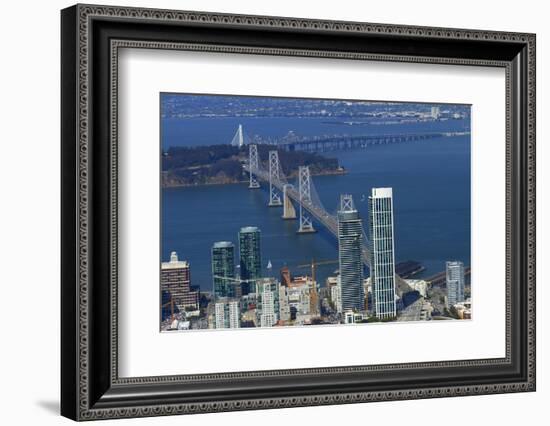 California, Aerial of Downtown San Francisco and Bridges-David Wall-Framed Photographic Print