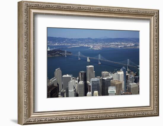 California, Aerial of Downtown San Francisco and Bridges-David Wall-Framed Photographic Print