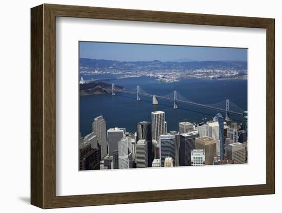California, Aerial of Downtown San Francisco and Bridges-David Wall-Framed Photographic Print