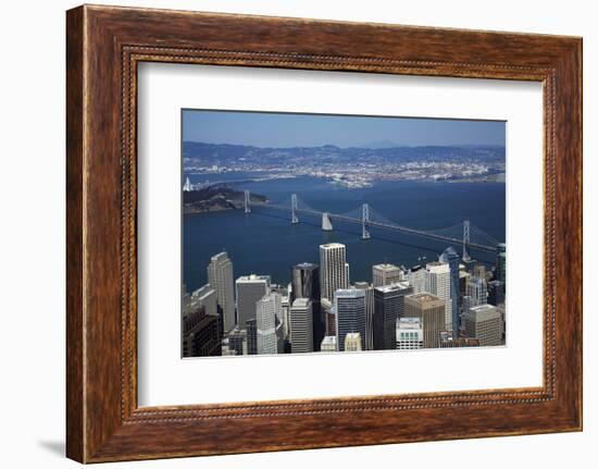 California, Aerial of Downtown San Francisco and Bridges-David Wall-Framed Photographic Print