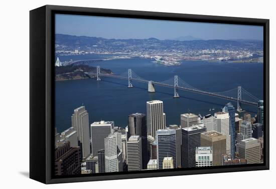 California, Aerial of Downtown San Francisco and Bridges-David Wall-Framed Premier Image Canvas