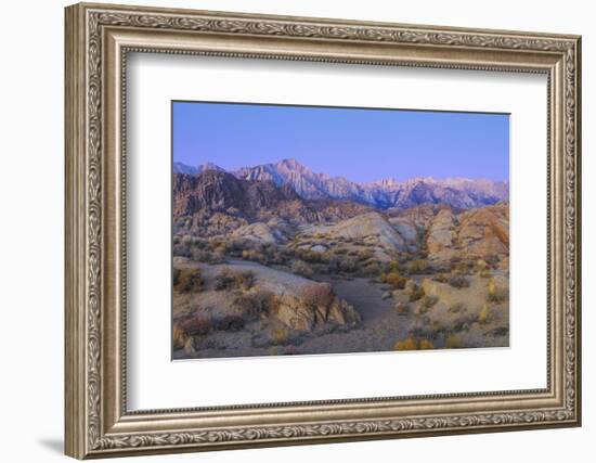 California, Alabama Hills. Sunrise on Lone Pine Peak and Mt Whitney-Don Paulson-Framed Photographic Print