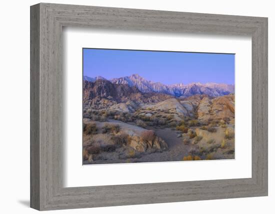 California, Alabama Hills. Sunrise on Lone Pine Peak and Mt Whitney-Don Paulson-Framed Photographic Print