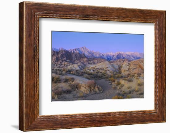 California, Alabama Hills. Sunrise on Lone Pine Peak and Mt Whitney-Don Paulson-Framed Photographic Print