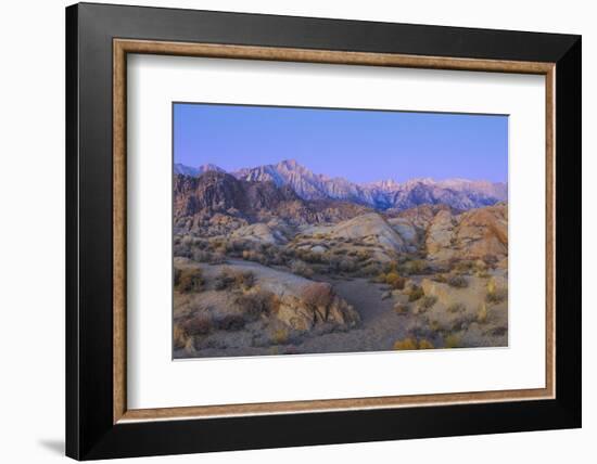 California, Alabama Hills. Sunrise on Lone Pine Peak and Mt Whitney-Don Paulson-Framed Photographic Print