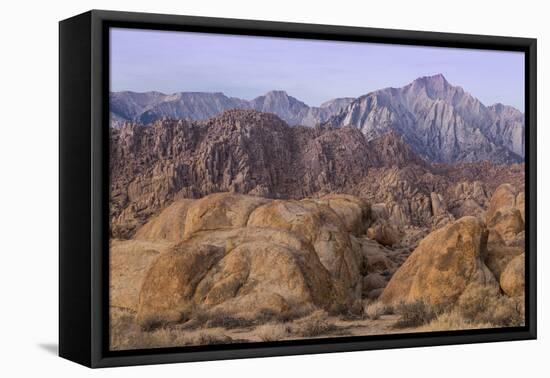 California, Alabama Hills. View of Lone Pine Peak and Mount Whitney-Don Paulson-Framed Premier Image Canvas