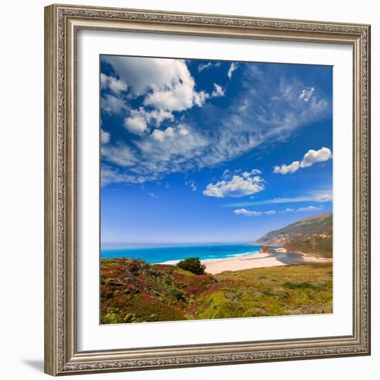 California Beach in Big Sur in Monterey Pacific Highway along State Route 1 US-holbox-Framed Photographic Print