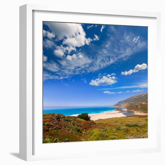 California Beach in Big Sur in Monterey Pacific Highway along State Route 1 US-holbox-Framed Photographic Print
