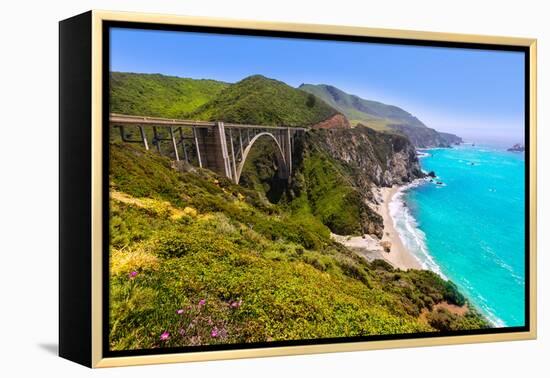 California Bixby Bridge in Big Sur in Monterey County along State Route 1 US-holbox-Framed Premier Image Canvas