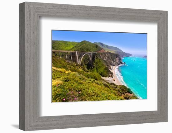 California Bixby Bridge in Big Sur in Monterey County along State Route 1 US-holbox-Framed Photographic Print