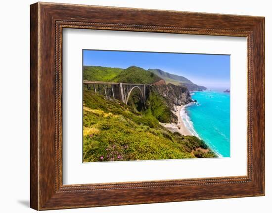 California Bixby Bridge in Big Sur in Monterey County along State Route 1 US-holbox-Framed Photographic Print