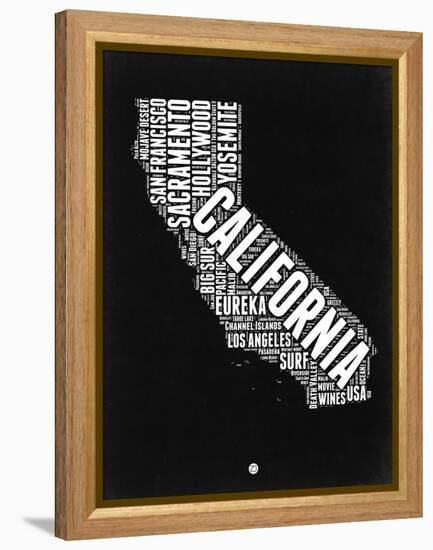 California Black and White Map-NaxArt-Framed Stretched Canvas