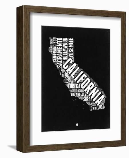 California Black and White Map-NaxArt-Framed Art Print