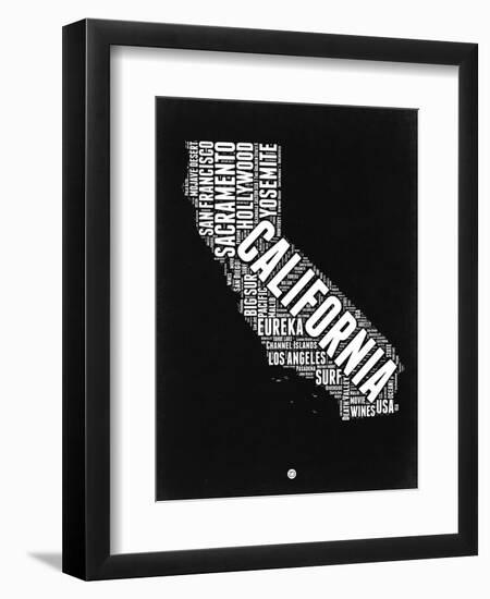 California Black and White Map-NaxArt-Framed Art Print