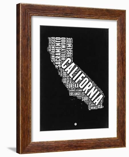 California Black and White Map-NaxArt-Framed Art Print