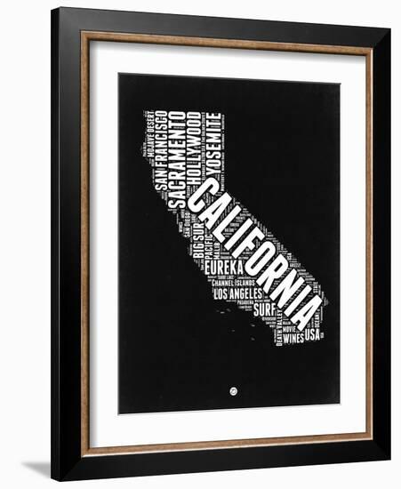 California Black and White Map-NaxArt-Framed Art Print