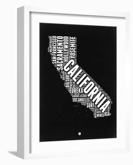 California Black and White Map-NaxArt-Framed Art Print