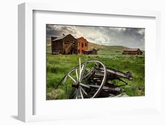 California, Bodie State Historic Park. Broken Wagon and Abandoned Buildings-Jaynes Gallery-Framed Photographic Print