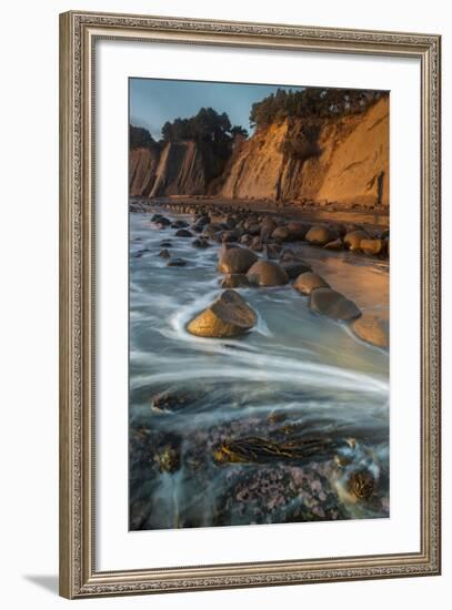 California. Bowling Ball Beach at Low Tide at Sunset, in Mendocino County-Judith Zimmerman-Framed Photographic Print