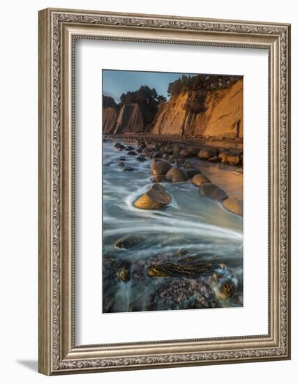 California. Bowling Ball Beach at Low Tide at Sunset, in Mendocino County-Judith Zimmerman-Framed Photographic Print