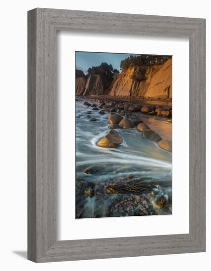 California. Bowling Ball Beach at Low Tide at Sunset, in Mendocino County-Judith Zimmerman-Framed Photographic Print