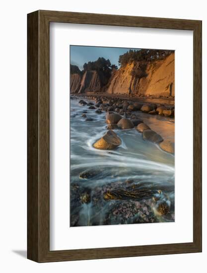 California. Bowling Ball Beach at Low Tide at Sunset, in Mendocino County-Judith Zimmerman-Framed Photographic Print