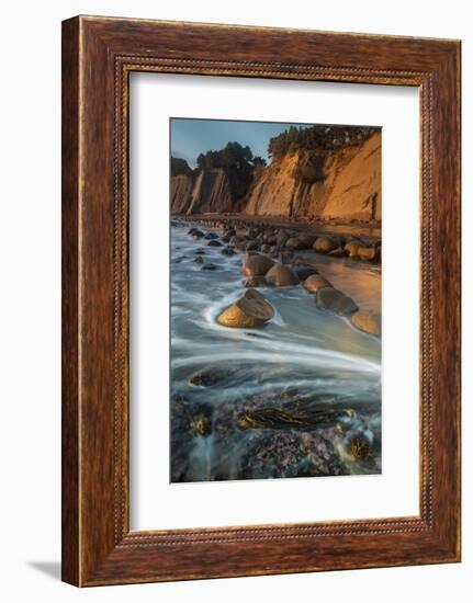 California. Bowling Ball Beach at Low Tide at Sunset, in Mendocino County-Judith Zimmerman-Framed Photographic Print