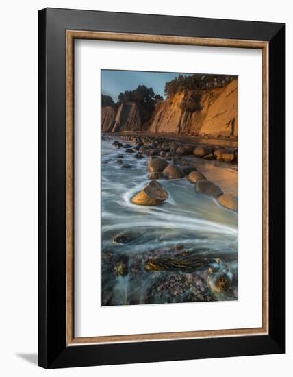 California. Bowling Ball Beach at Low Tide at Sunset, in Mendocino County-Judith Zimmerman-Framed Photographic Print