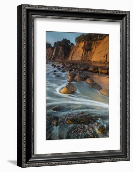 California. Bowling Ball Beach at Low Tide at Sunset, in Mendocino County-Judith Zimmerman-Framed Photographic Print